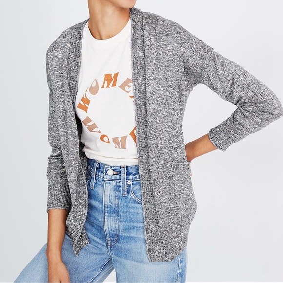 Madewell Sweaters - S // Madewell Black White Marled Bradley Cardigan Sweater